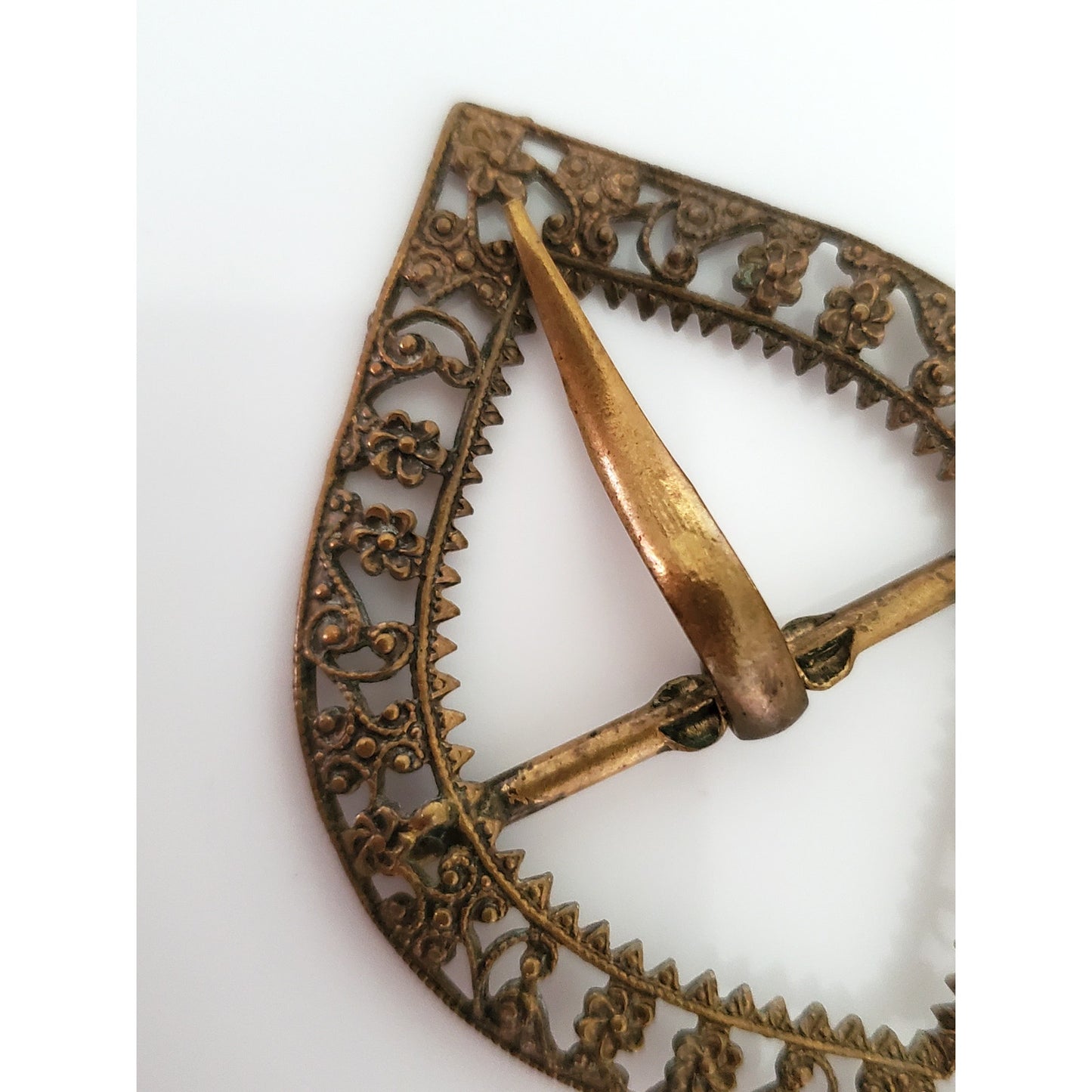 Antique Victorian Brass Ladies Belt Buckle