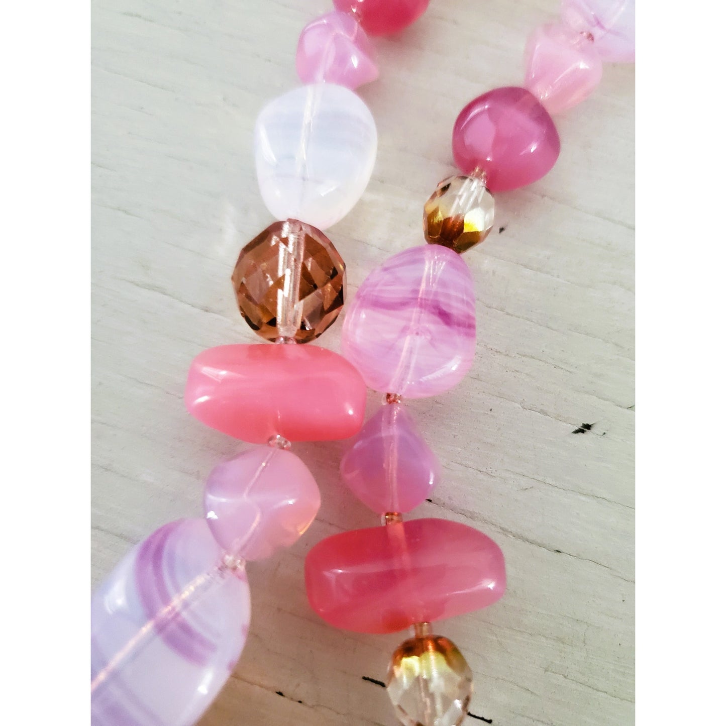 Lot of Two Pink Tone Necklaces