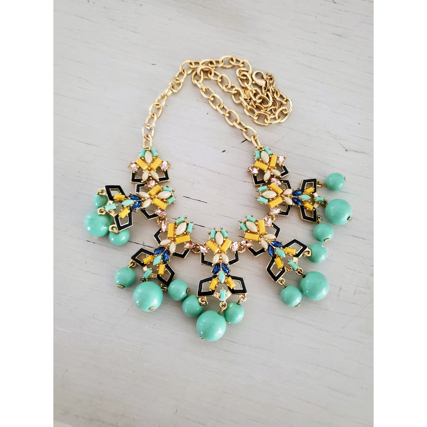Talbots Seafoam Green Mulit-color Statement Necklace