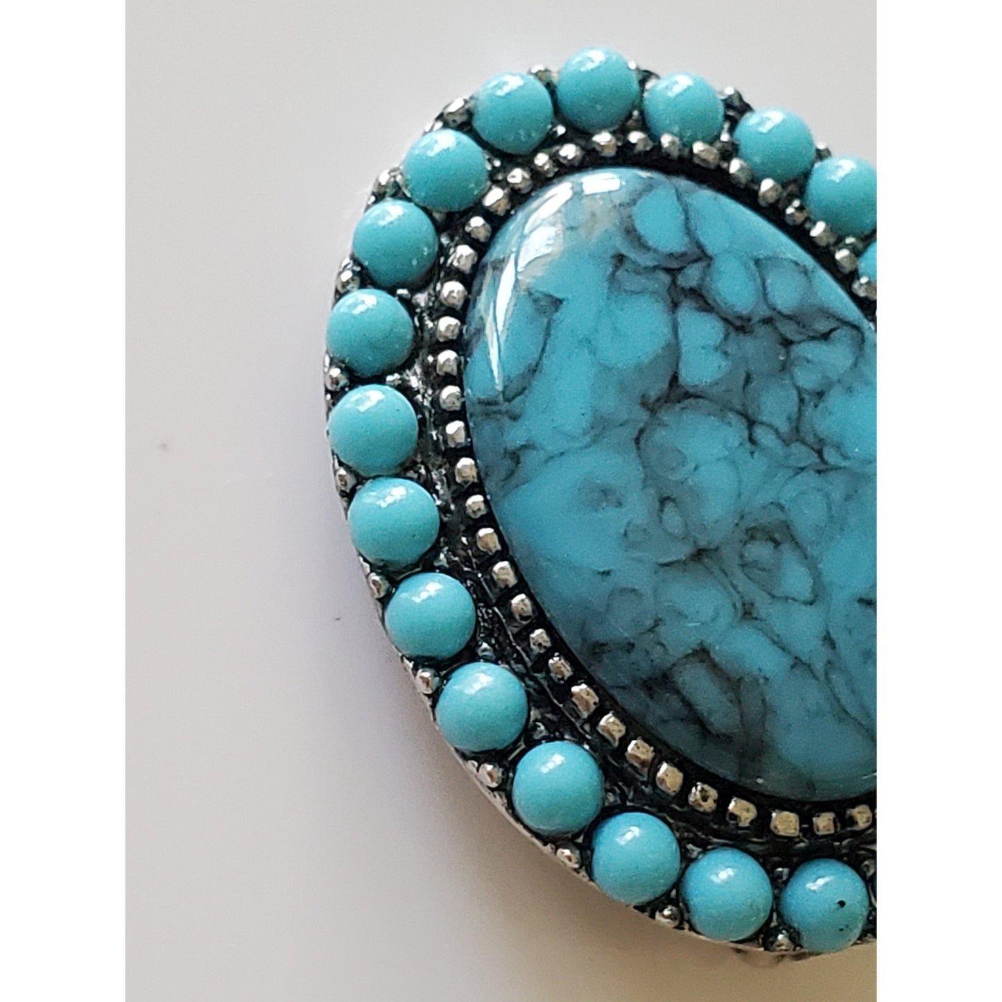 Vintage Faux Turquoise Roma Designer Earrings and Necklace