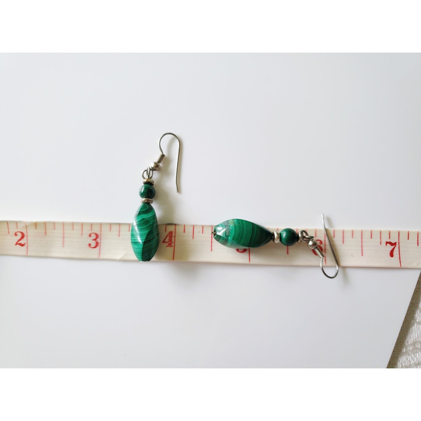 Vintage Sterling Silver Malachite Pendant and Earring Set