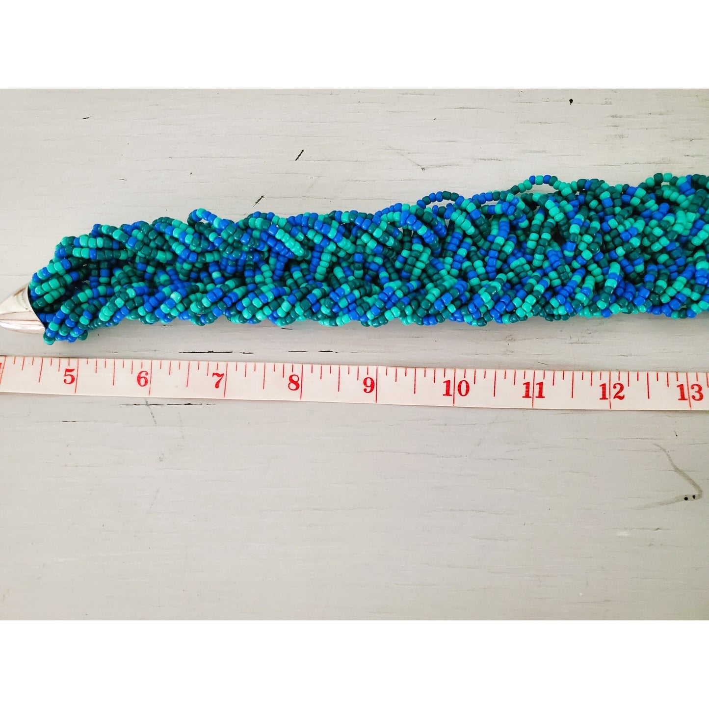 Vintage Teal Beaded Chunky Necklace