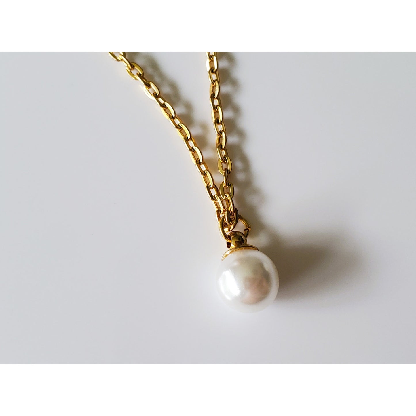 Vintage Thin Small Pearl Chain Necklace