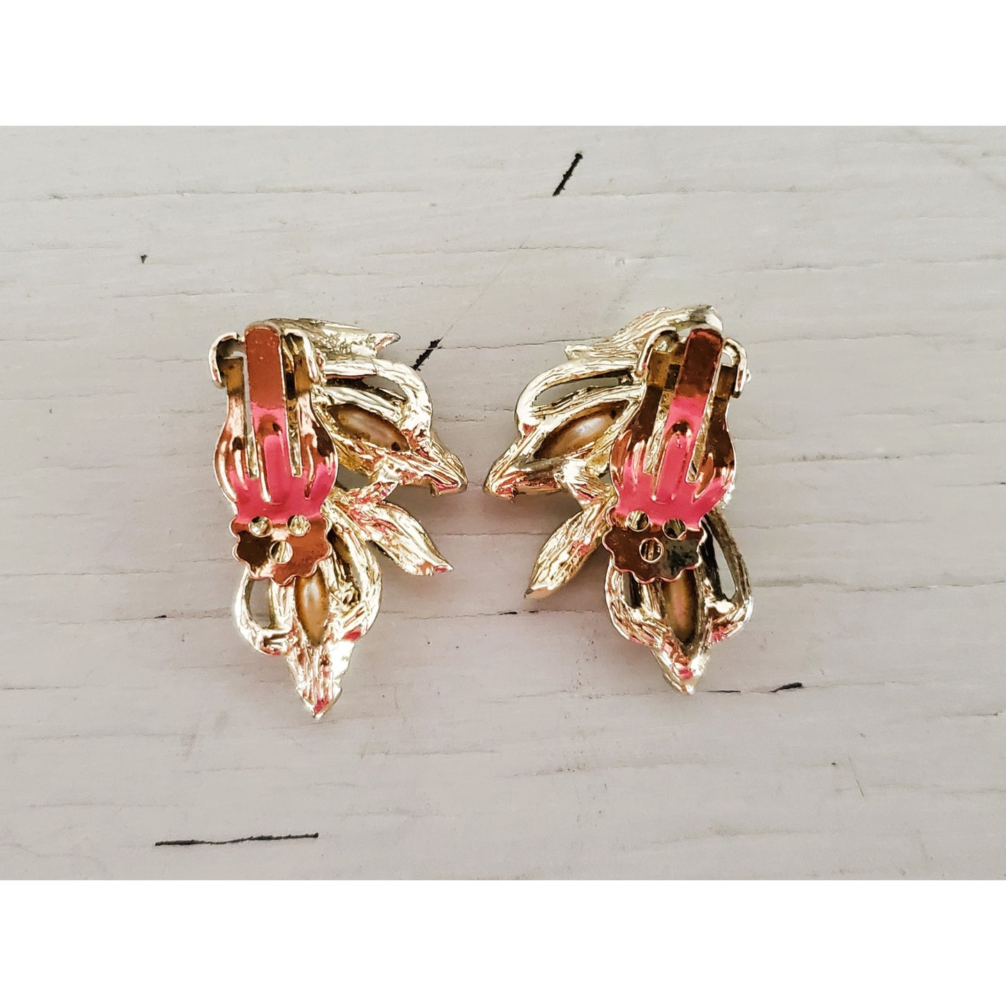 Vintage Faux Pearl and Silver Tone Clip On Earrings