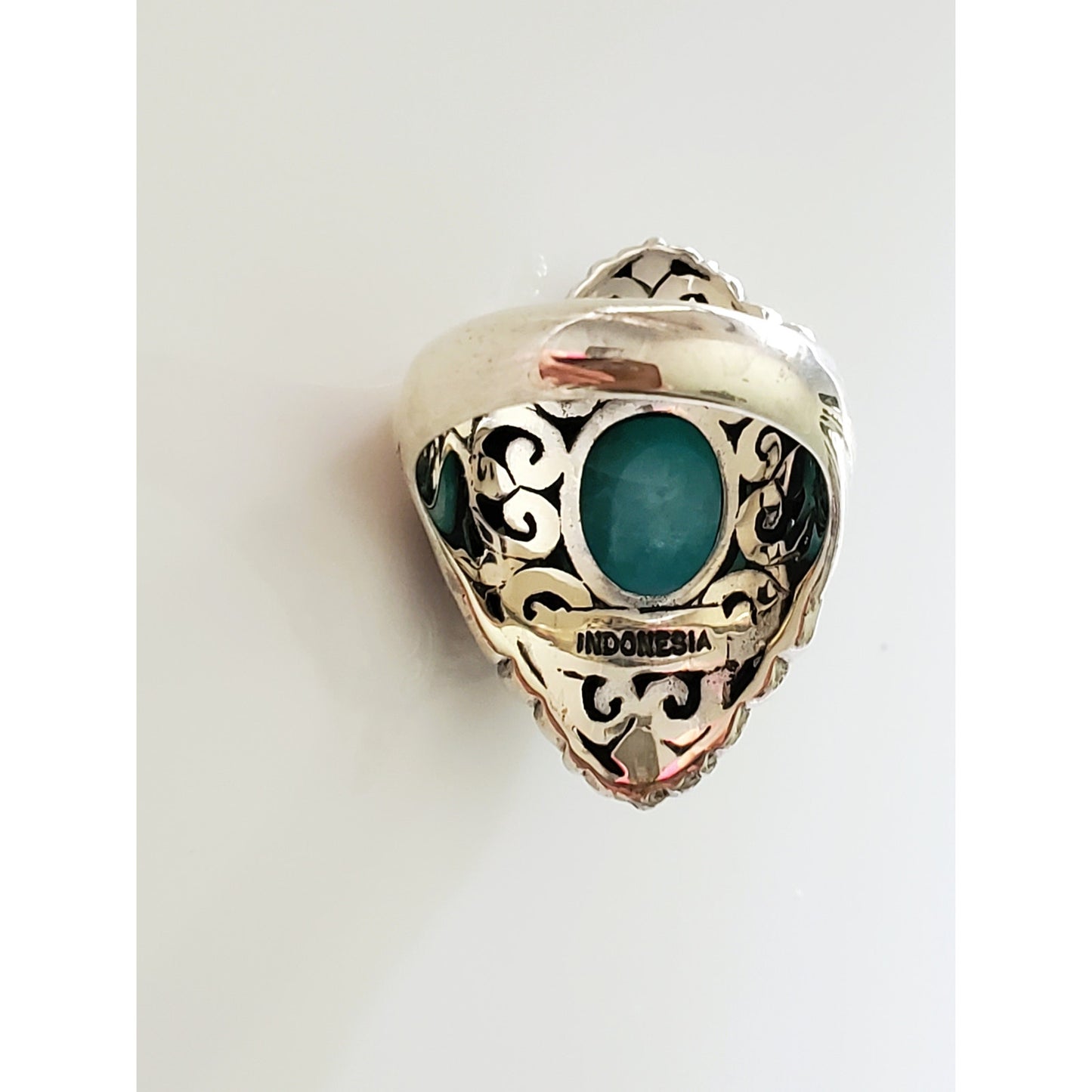 Vintage Sterling Silver Amazonite Art Deco Ring