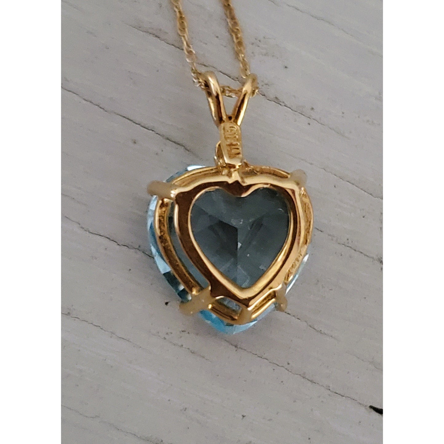 Vintage 14k Gold Clyde Duneier Heart Topaz Necklace
