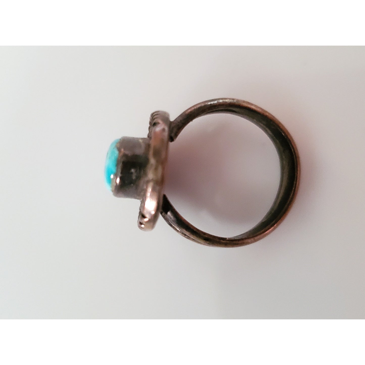 Vintage Sterling Silver and Turquoise Oval Navajo Ring