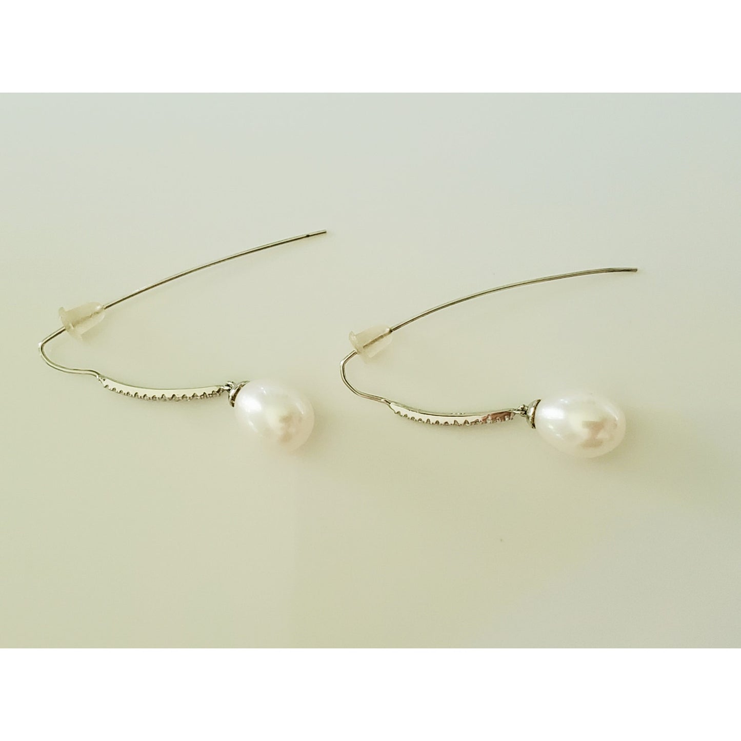 Vintage Sterling Silver Cultured Pearl Necklace and Earring Set