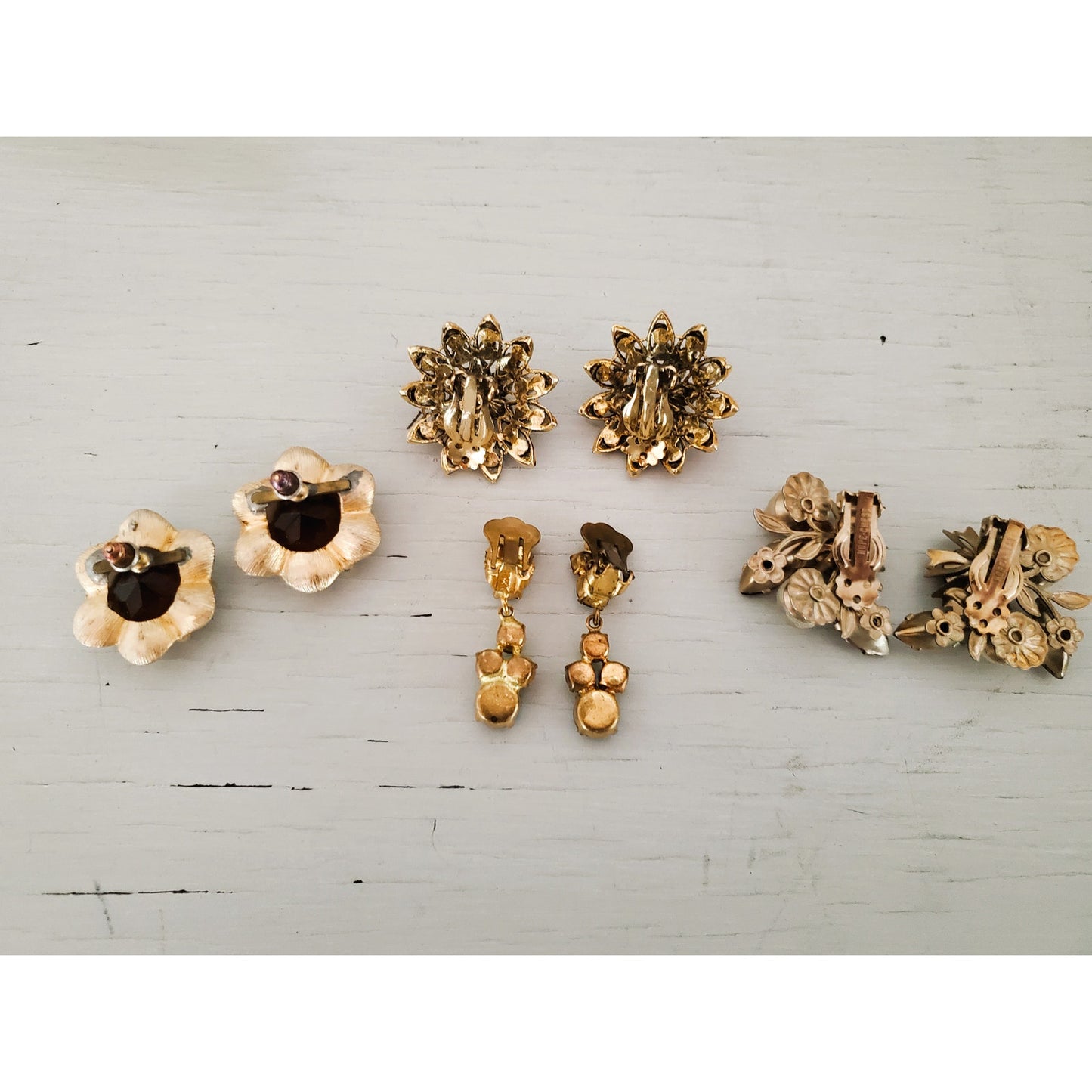 Lot of Vintage Mid Century Gorgeous Clip On Earrings