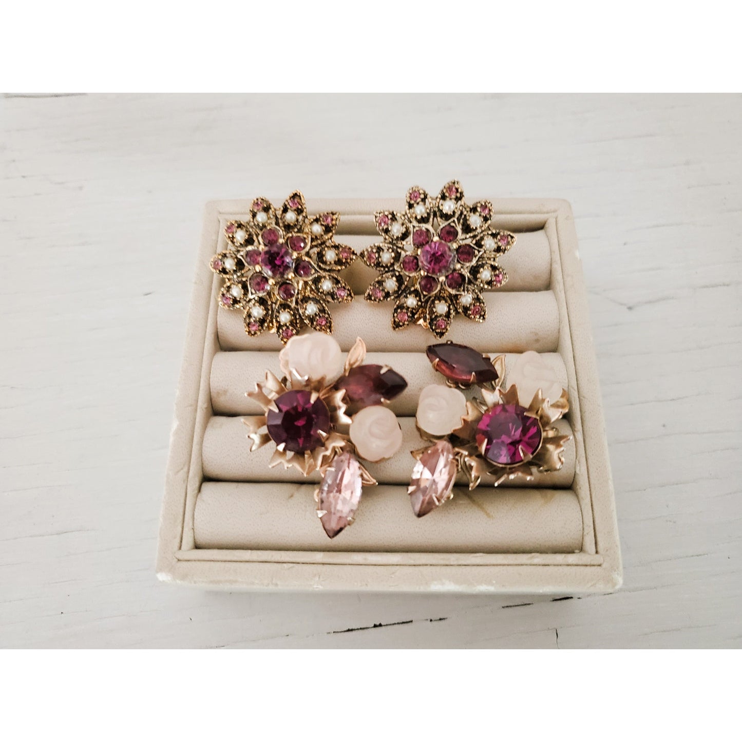 Lot of Vintage Mid Century Gorgeous Clip On Earrings