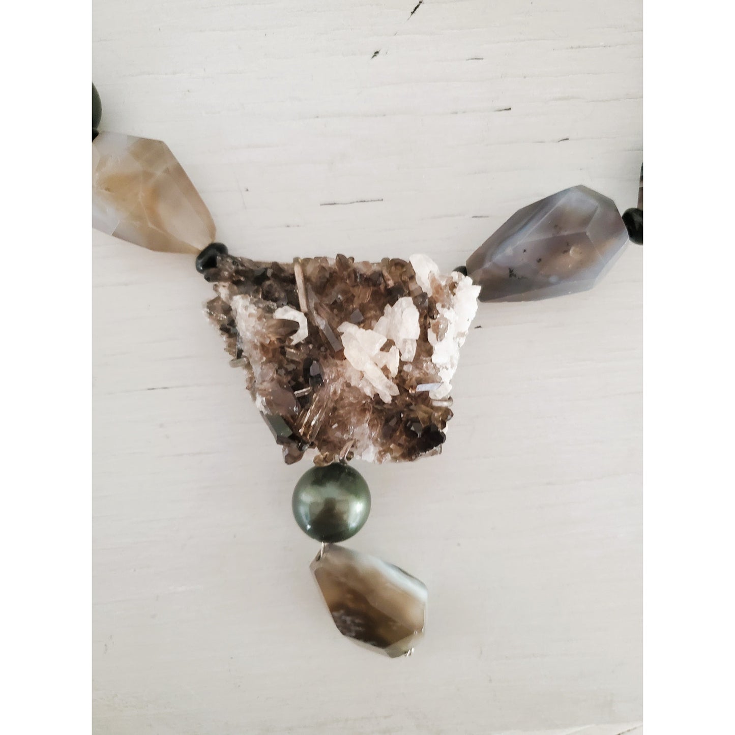 Vintage Agate Stone Choker Necklace