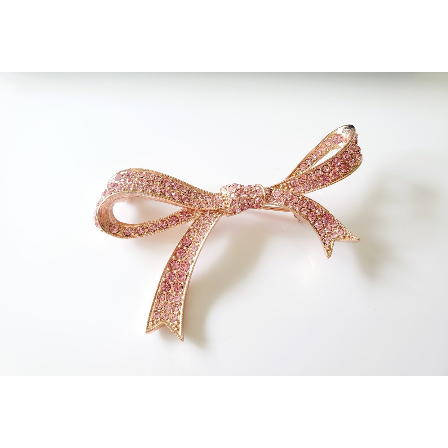 Vintage Kenneth Jay Line Pink Rhinestone Breast Cancer Brooch