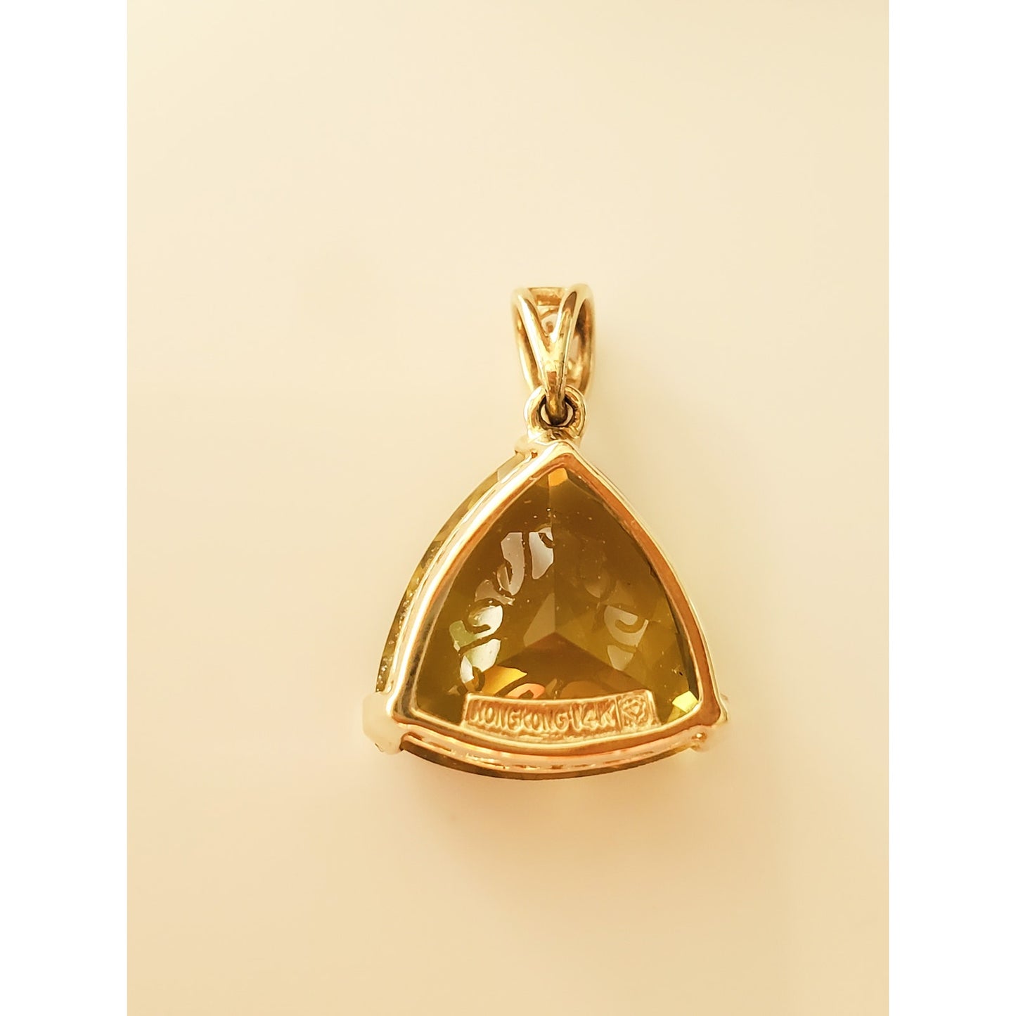 Vintage 14K Gold Yellow Triangle Pendant