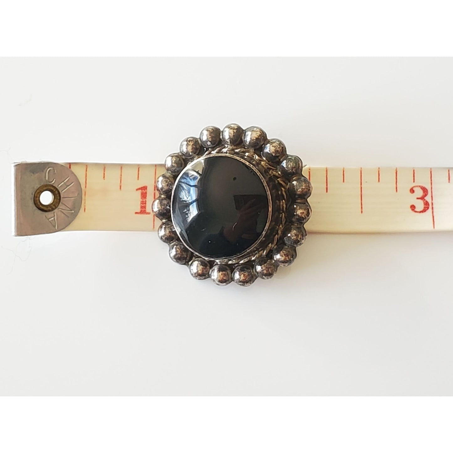 Vintage Large Sterling Silver Mexico Onyx Clip On Earrings Project