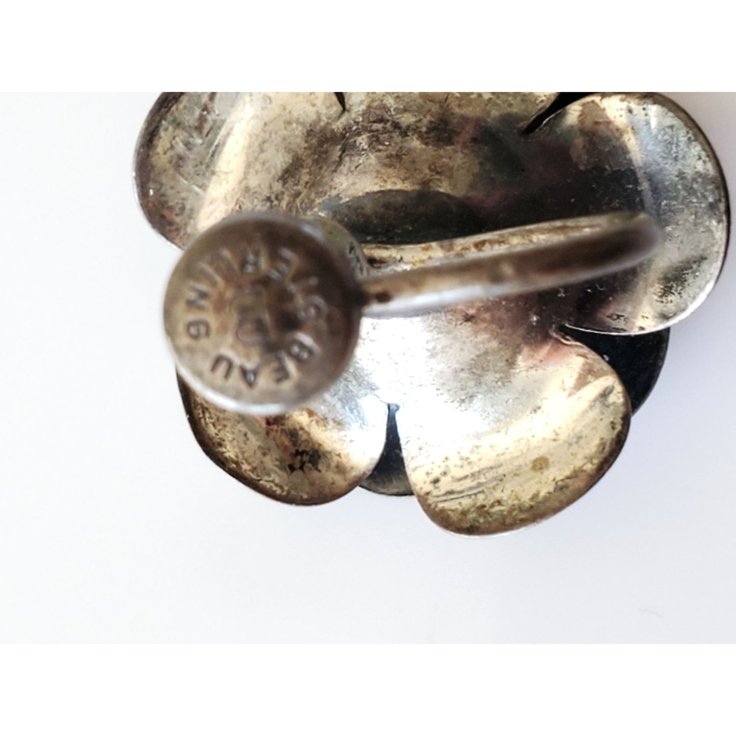 Vintage Beau Sterling Silver Rose Screw On Earrings