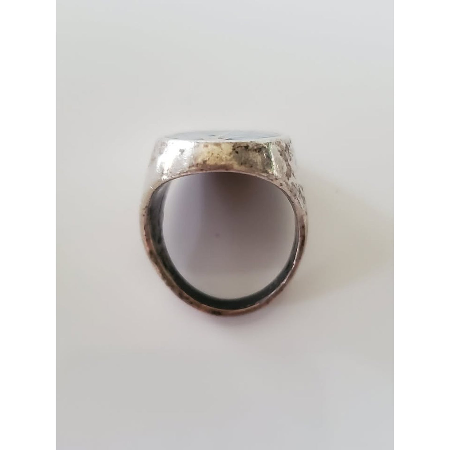 Vintage Silver-plate Turquoise Inlay Ring