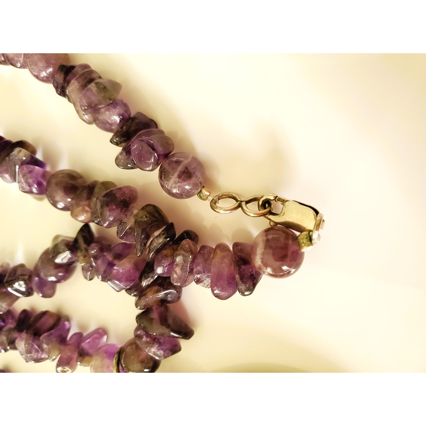 Vintage Natural Amethyst Sterling Silver Necklace and Bracelet Set