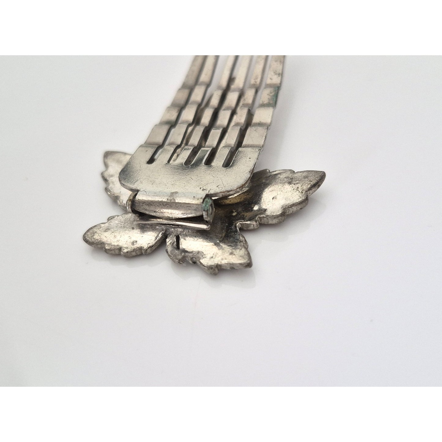 Vintage 1940s Pot Metal Rhinestone Comb Barrette