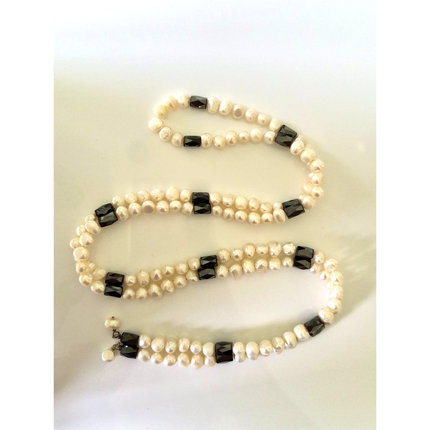 Vintage Freshwater Cultured Pearl and Magnetic Hematite Strand
