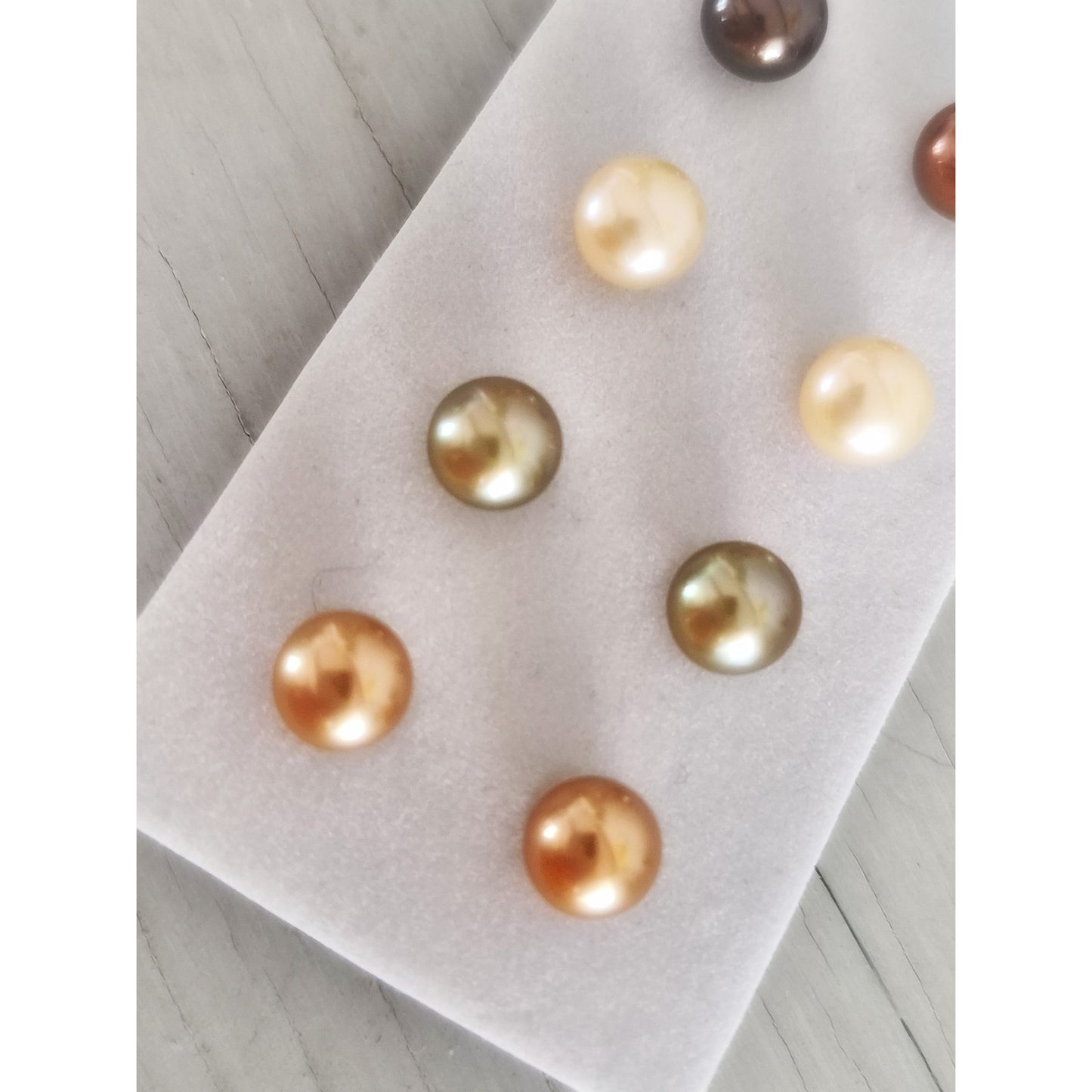 Lot of Color-dyed Cultured Pearl Stud Earrings