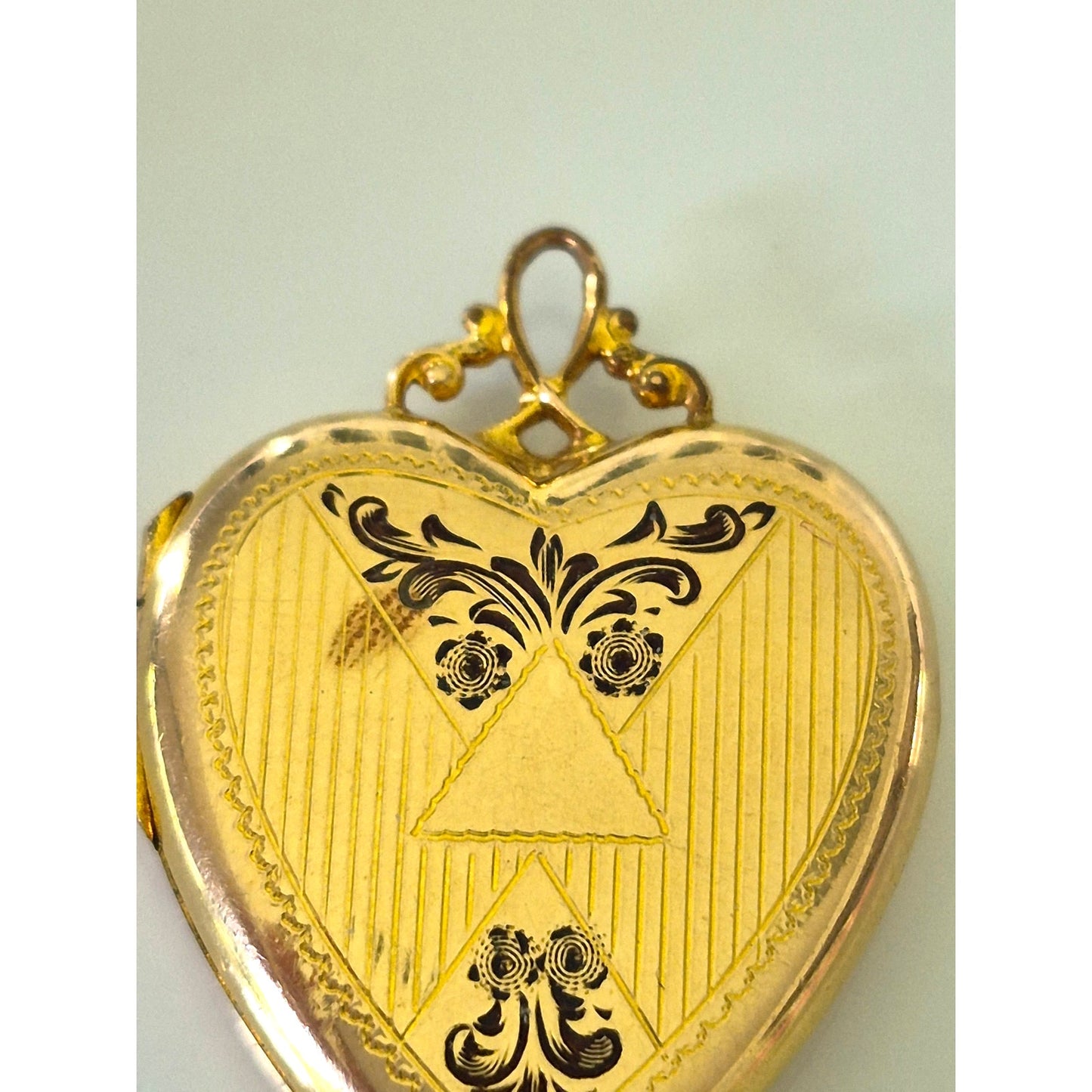 Vintage Gold Filled Shield Heart Locket