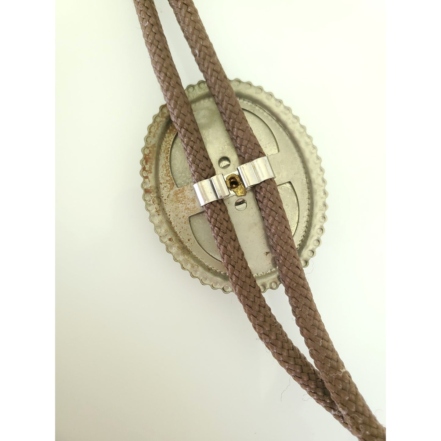Vintage Western Bolo Tie with Jasper Fossilized Pendant
