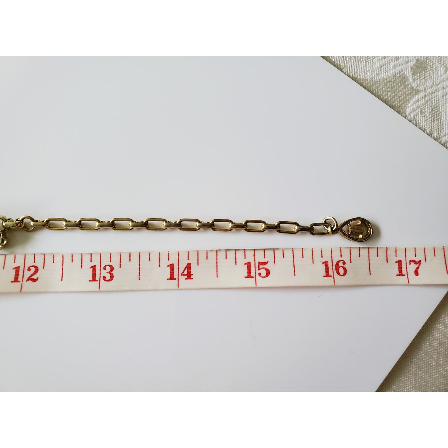 Vintage Gold Tone White Rhinestone Choker Necklace
