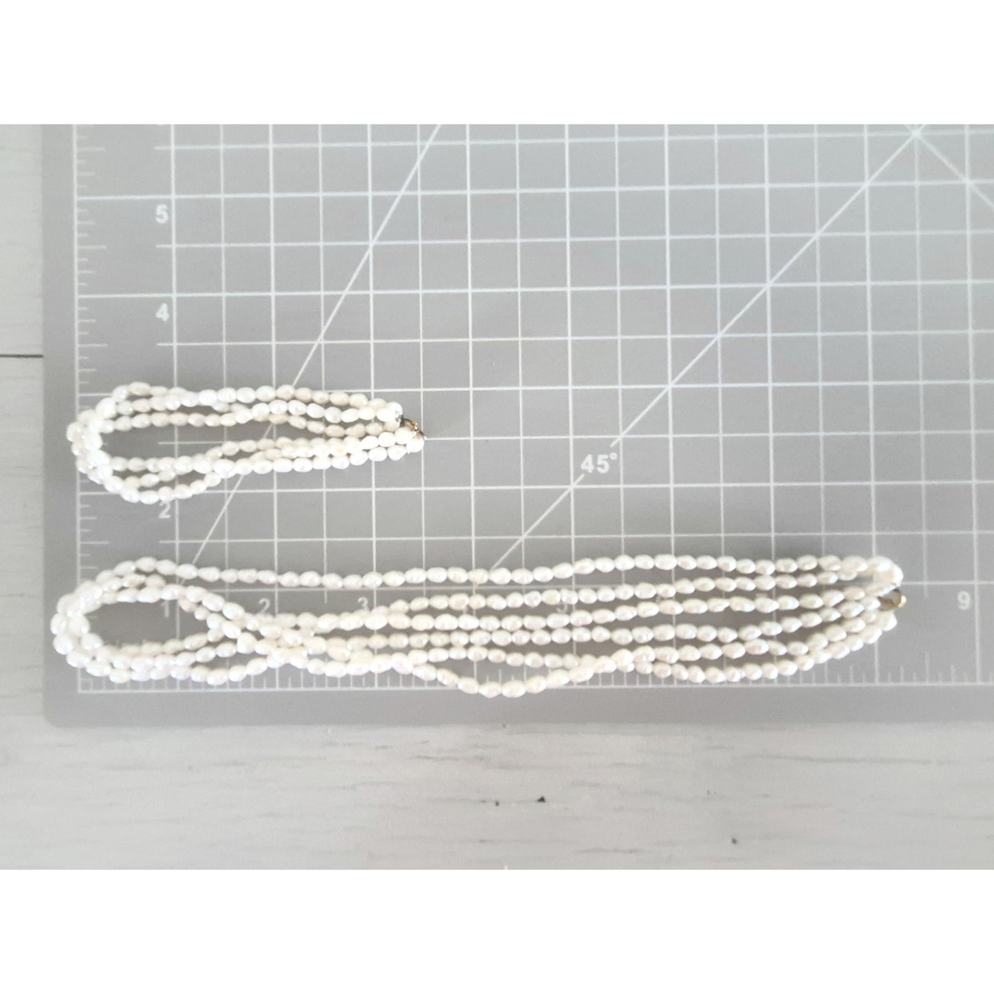 Vintage Gold-fill Multi-strand Seed Pearl Necklace and Bracelet Set