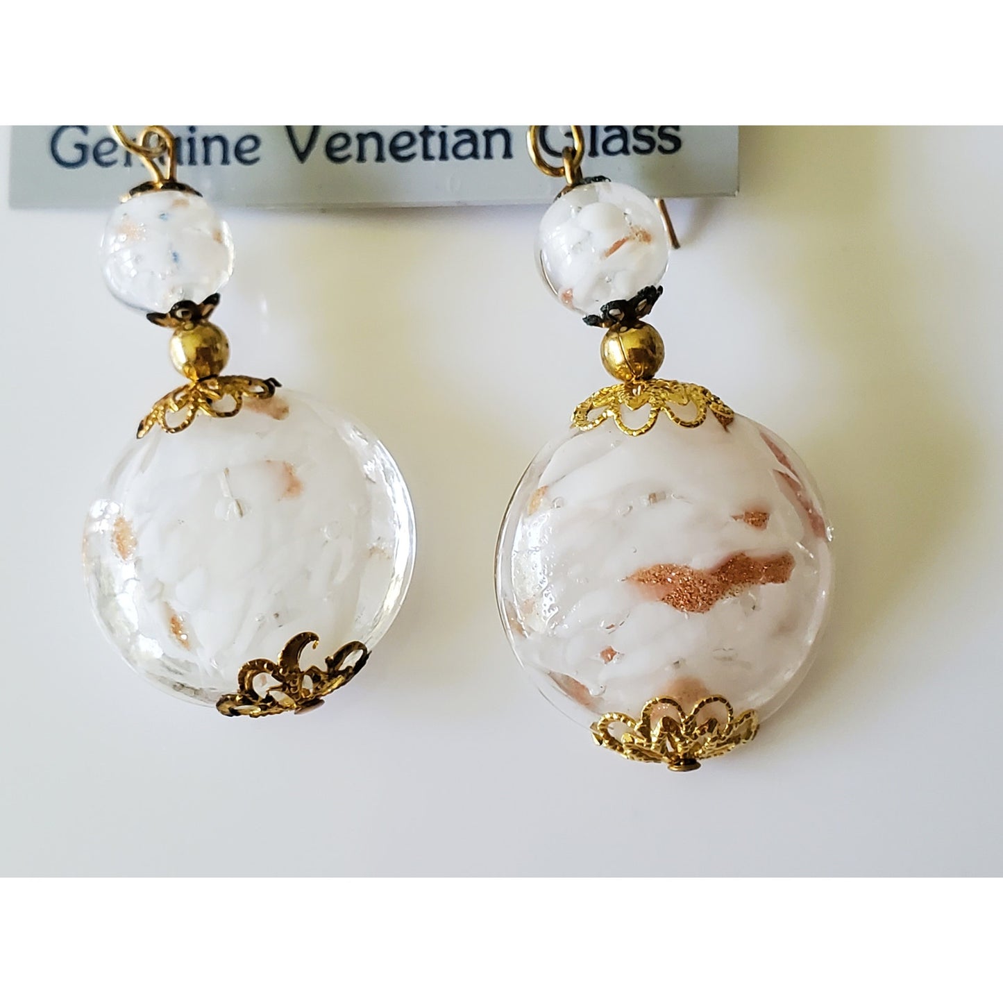 Vintage Venetian Glass Beaded Necklace and Earring Set