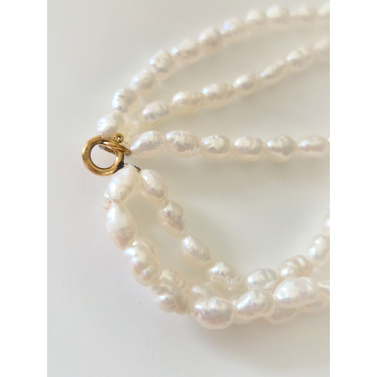 Vintage Gold-fill Multi-strand Seed Pearl Necklace and Bracelet Set