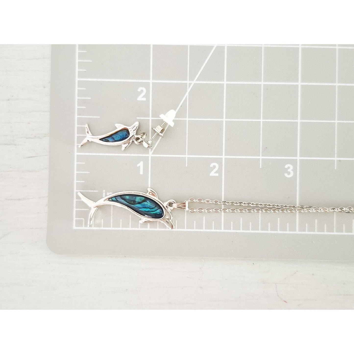 Vintage Dolphin Necklace and Earring Set