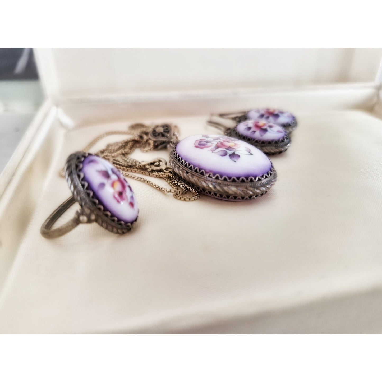 Vintage Rostov Finift Reversible Jewelry Set