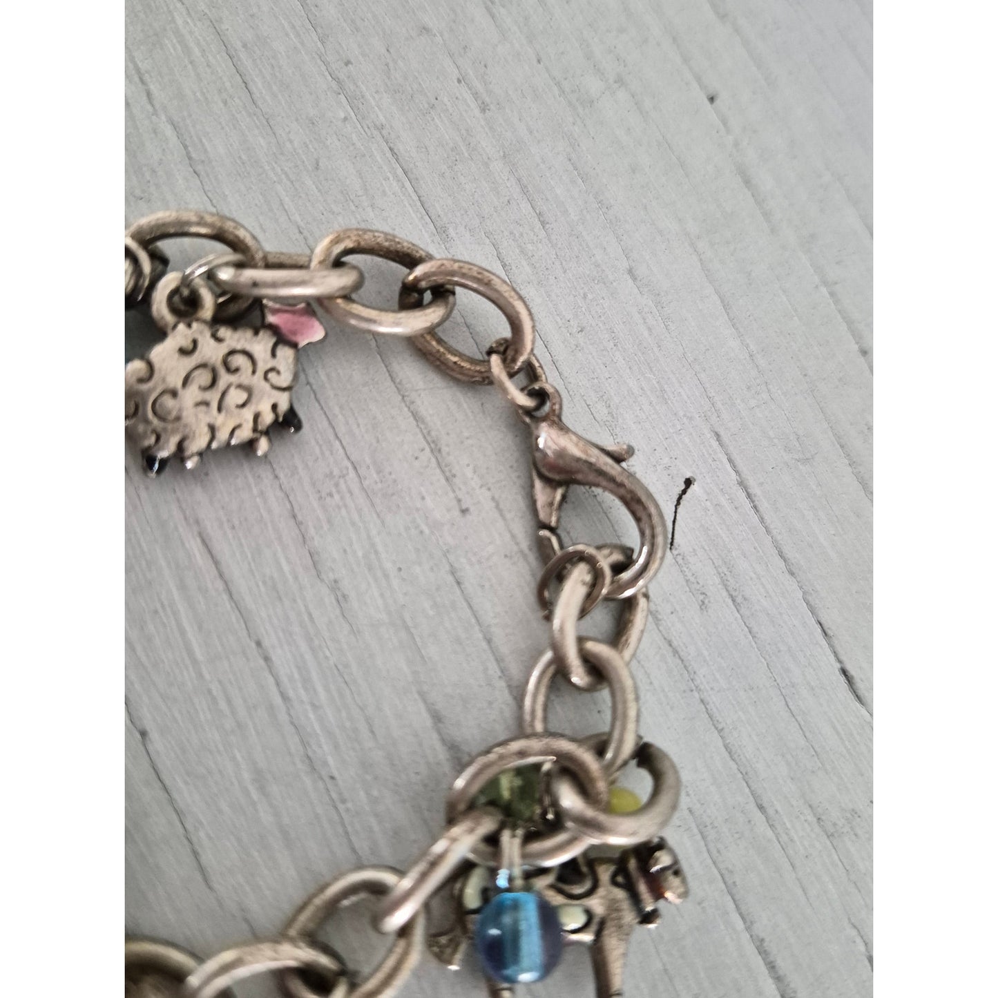 Vintage AJMC Signed Farm Charm Bracelet