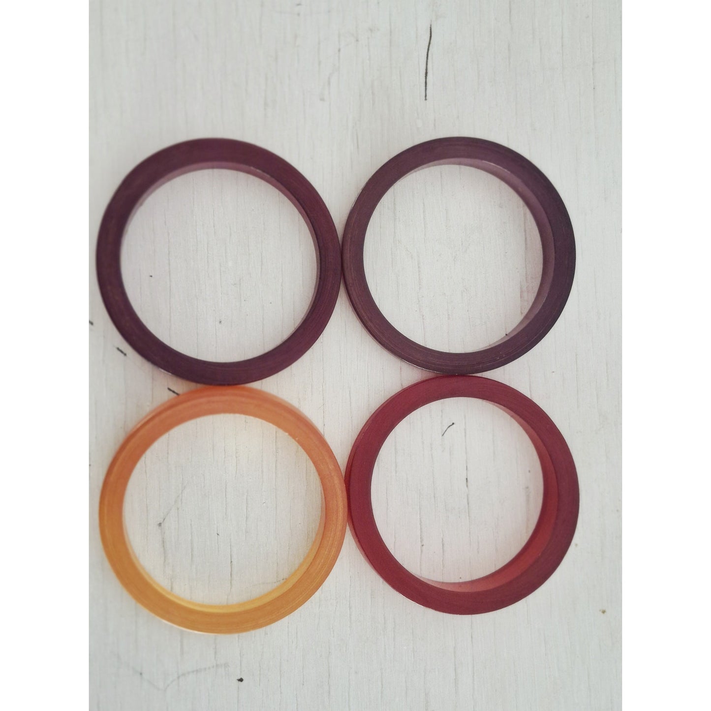 Vintage Lot of 4 Brushed Frosted Lucite Bangles