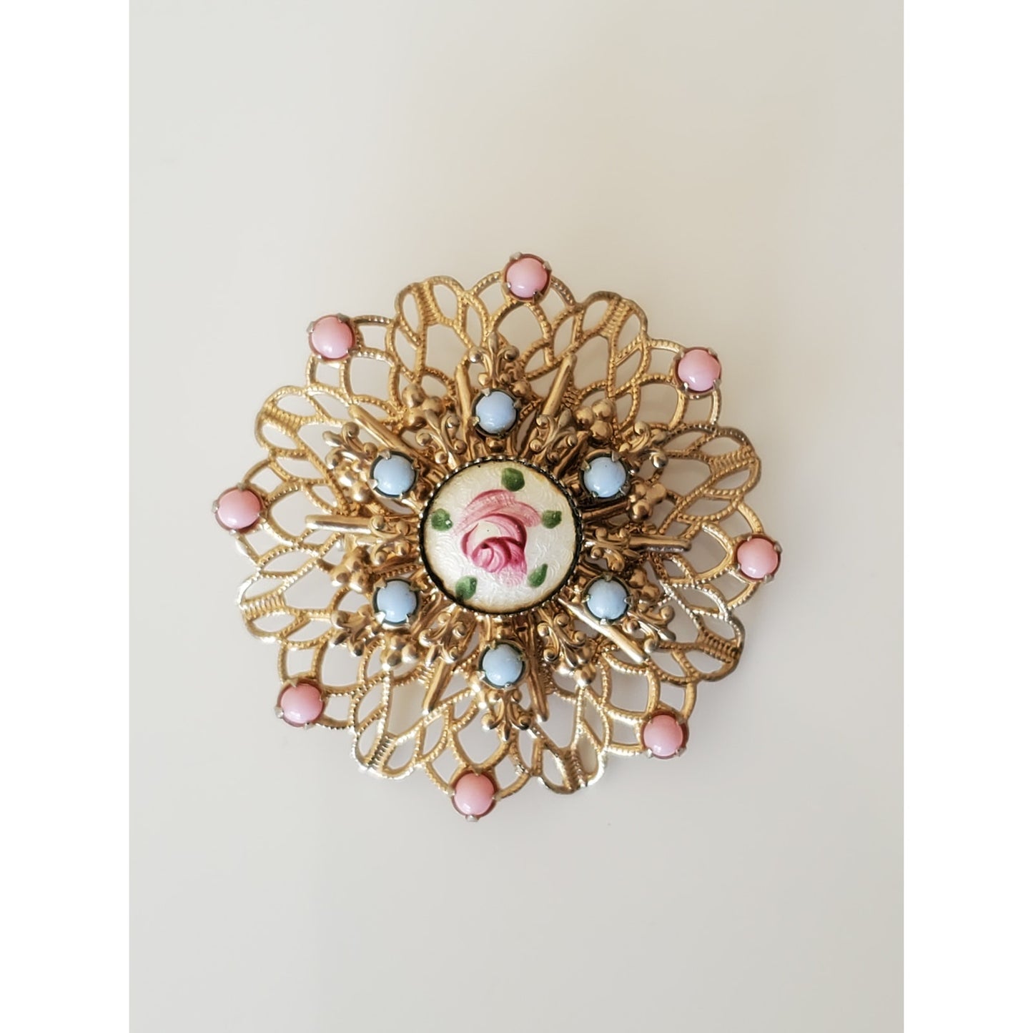 Vintage Pastel Floral Brooch