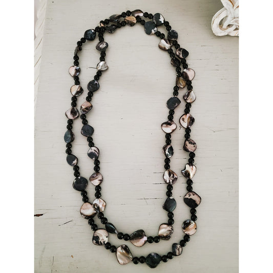 Vintage Black Shell Necklace