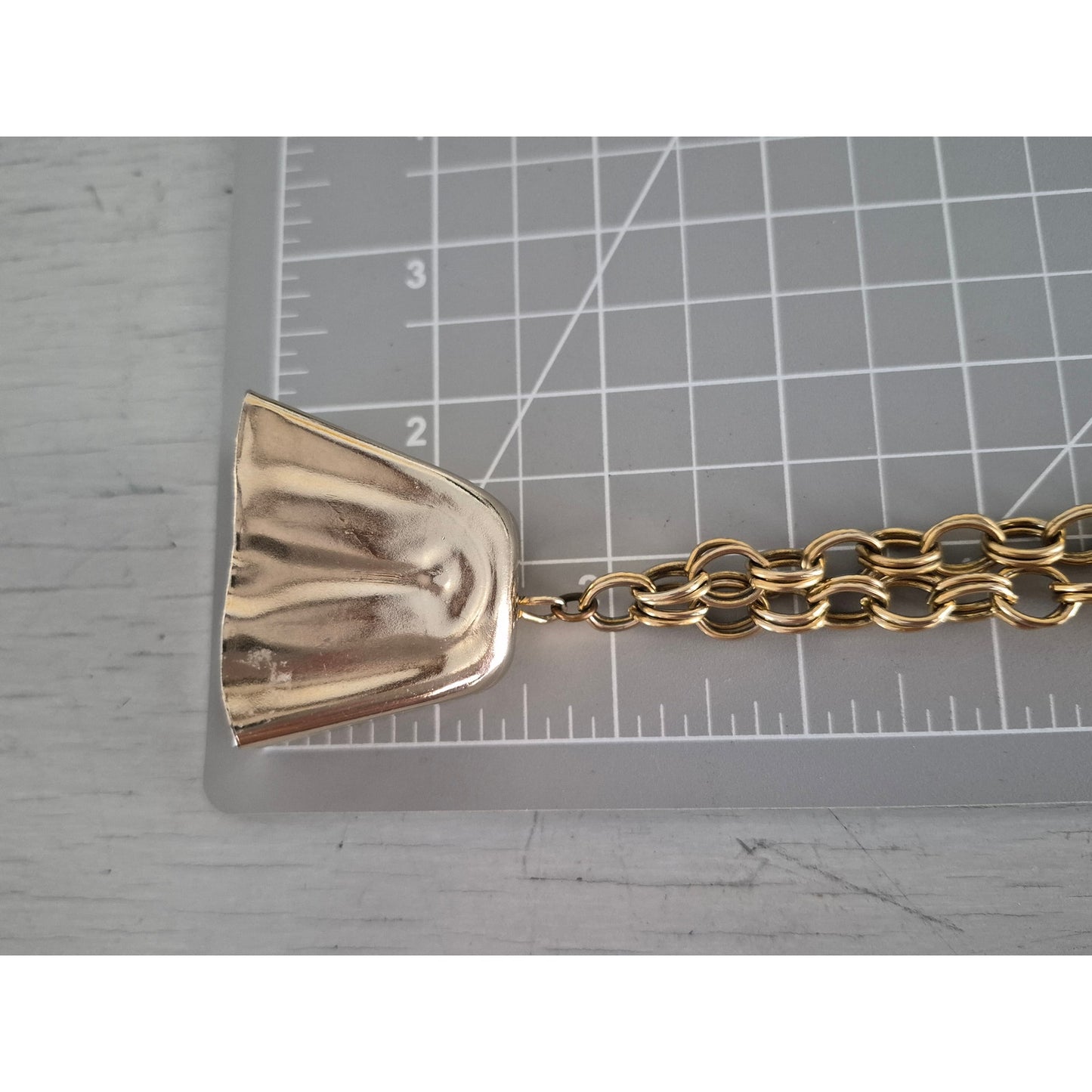 Vintage Bow Bell Gold Tone Necklace