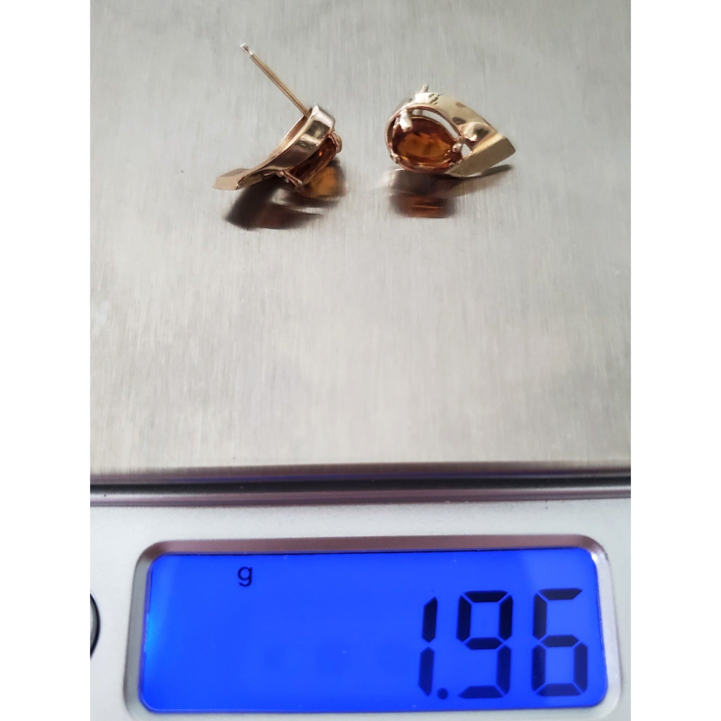 Vintage 14K Gold Citrine Earrings