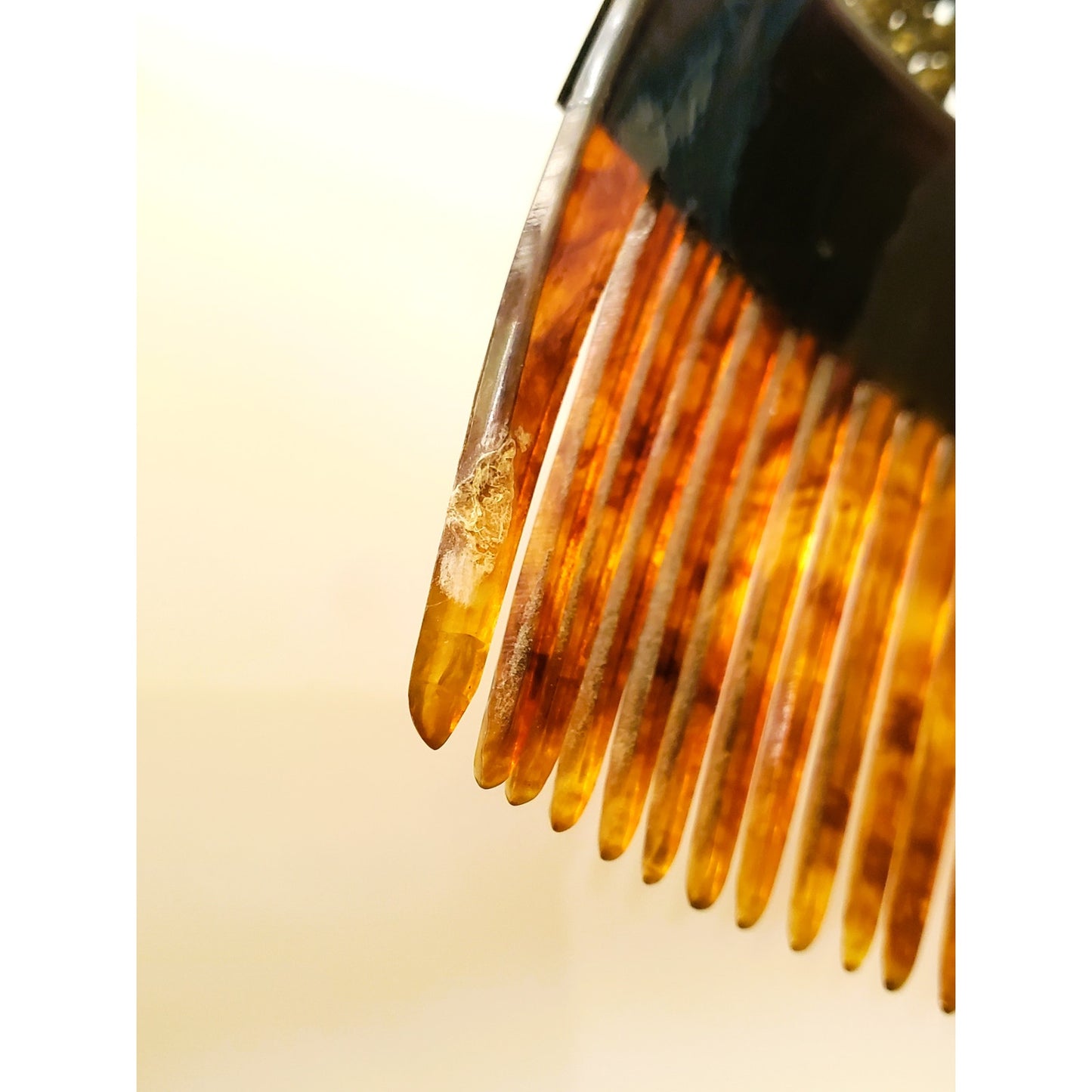 Vintage Antique Celluloid Rhinestone Haircomb with Barrette