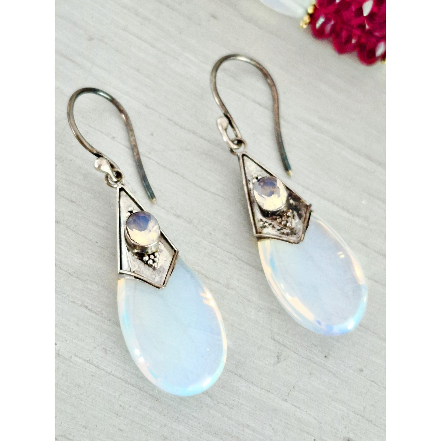 Vintage Sterling Silver Moonstone Earrings with Bracelet Lot