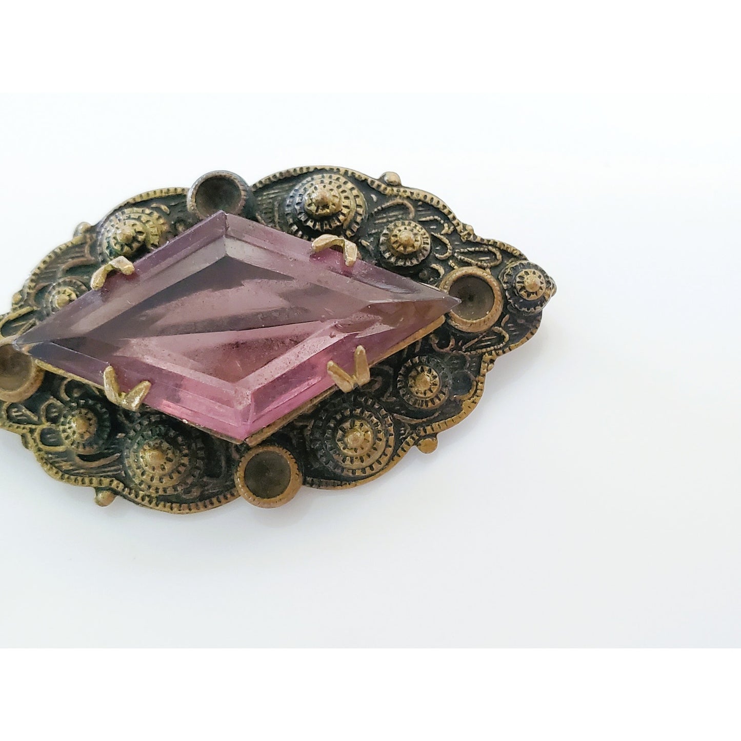 Vintage Purple Stone Brooch