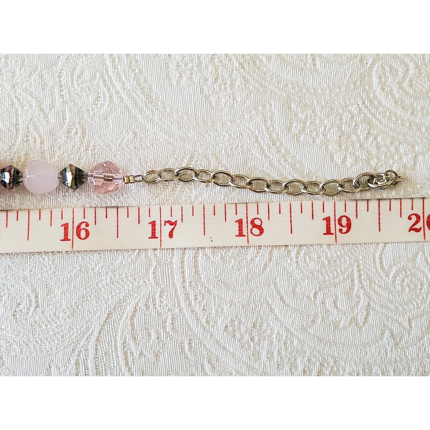 Vintage Light Pink Beaded Necklace and Earring Set
