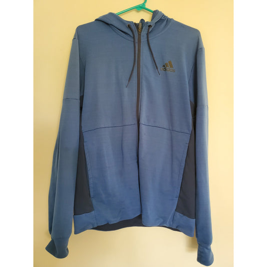 Blue Adidas Zip Up Hoodie