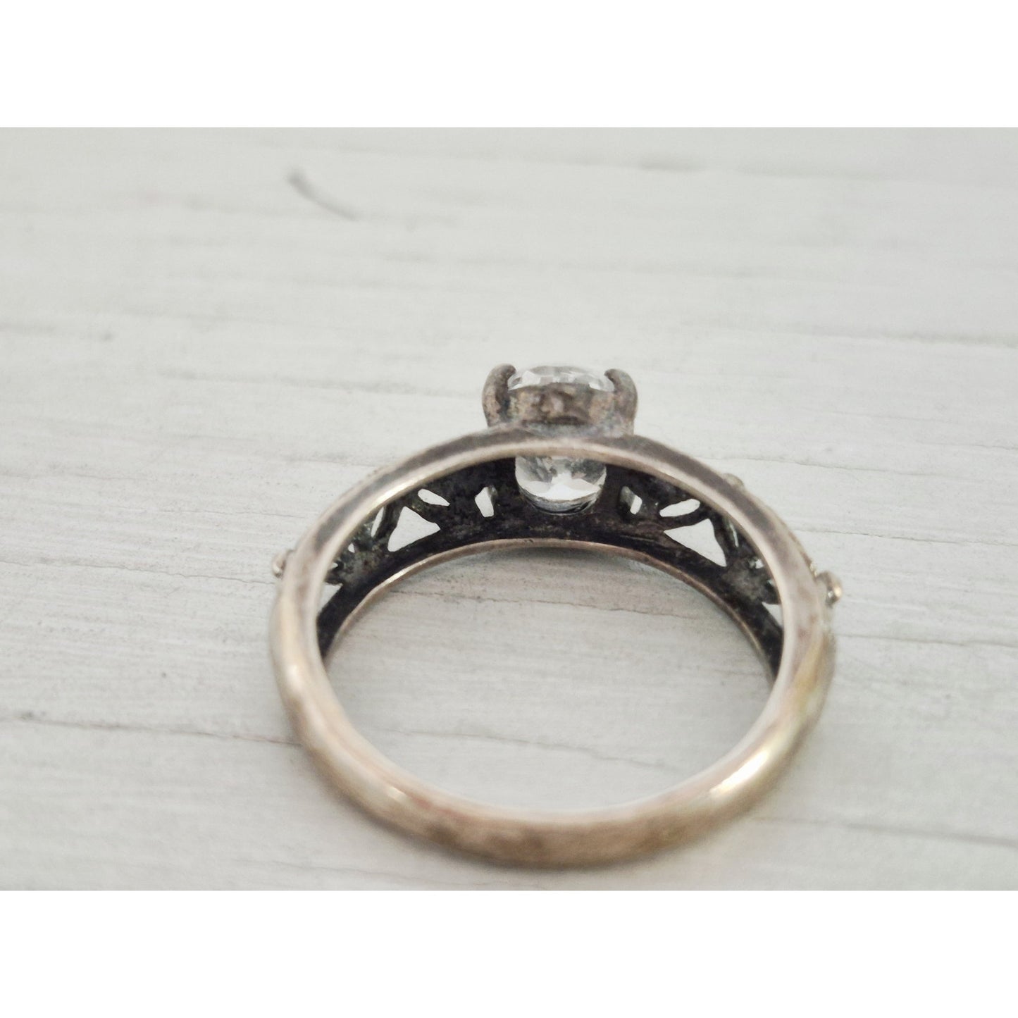 Vintage Sterling Silver CZ Ring