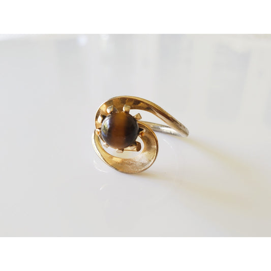 Vintage Tigers Eye Spiral Ring