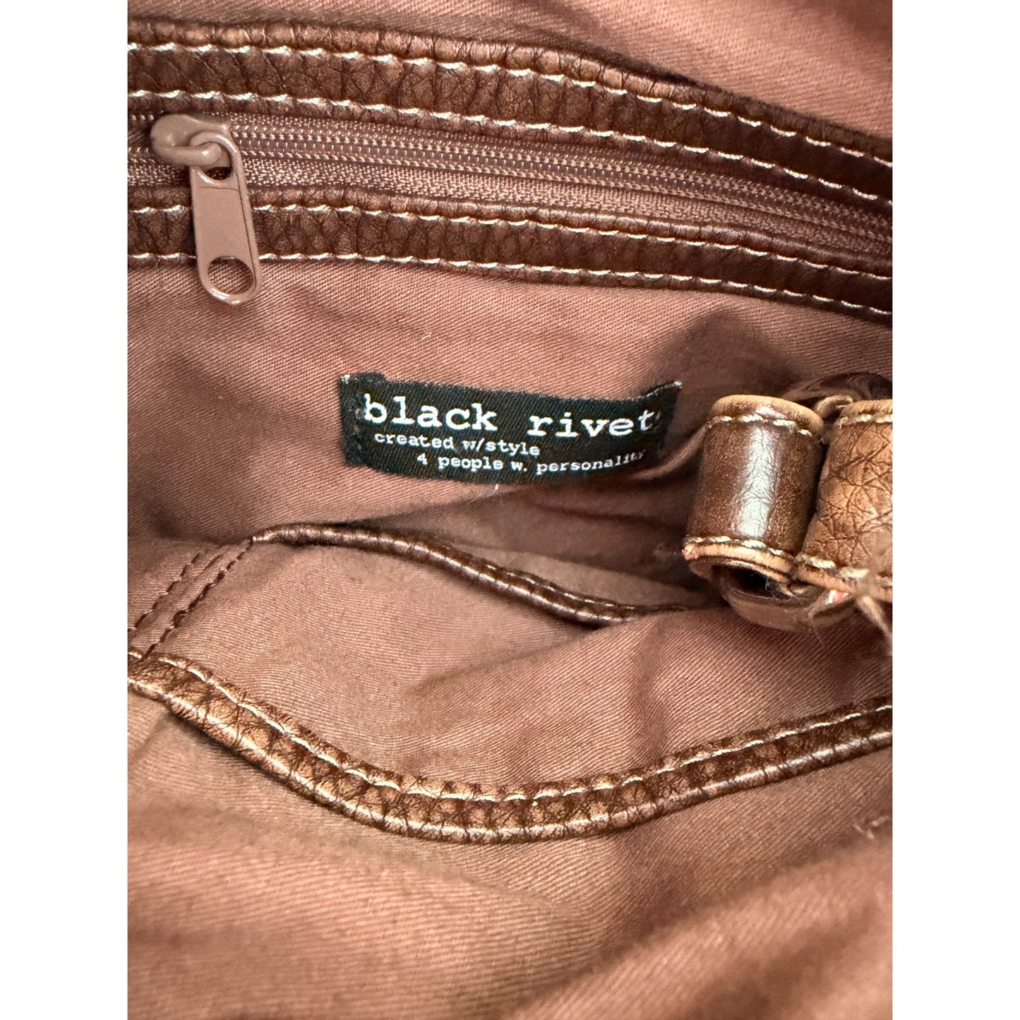 Black Rivet Vintage Dark Brown Bag