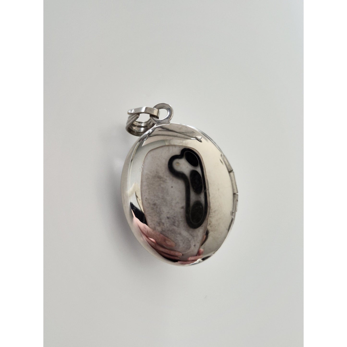 Vintage Mini Blue and White Faux Cameo Locket Pendant