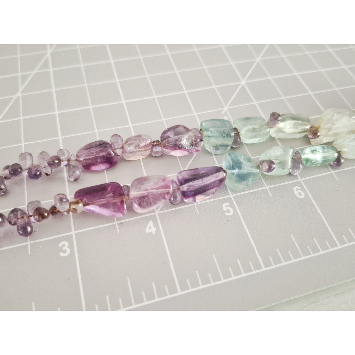 Beaded Multi Stone Purple and Blue Glass Necklace