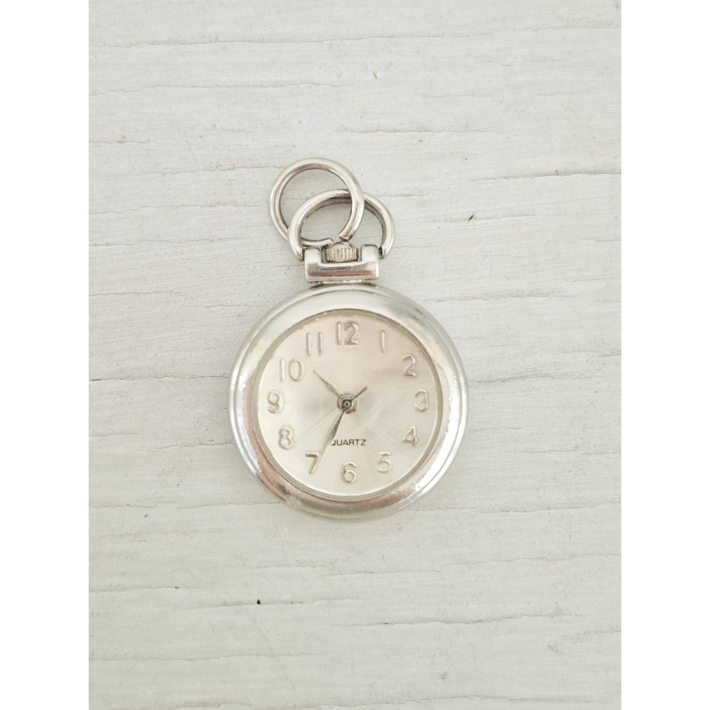 Vintage Mini Silver-Tone Quartz Pocket Watch