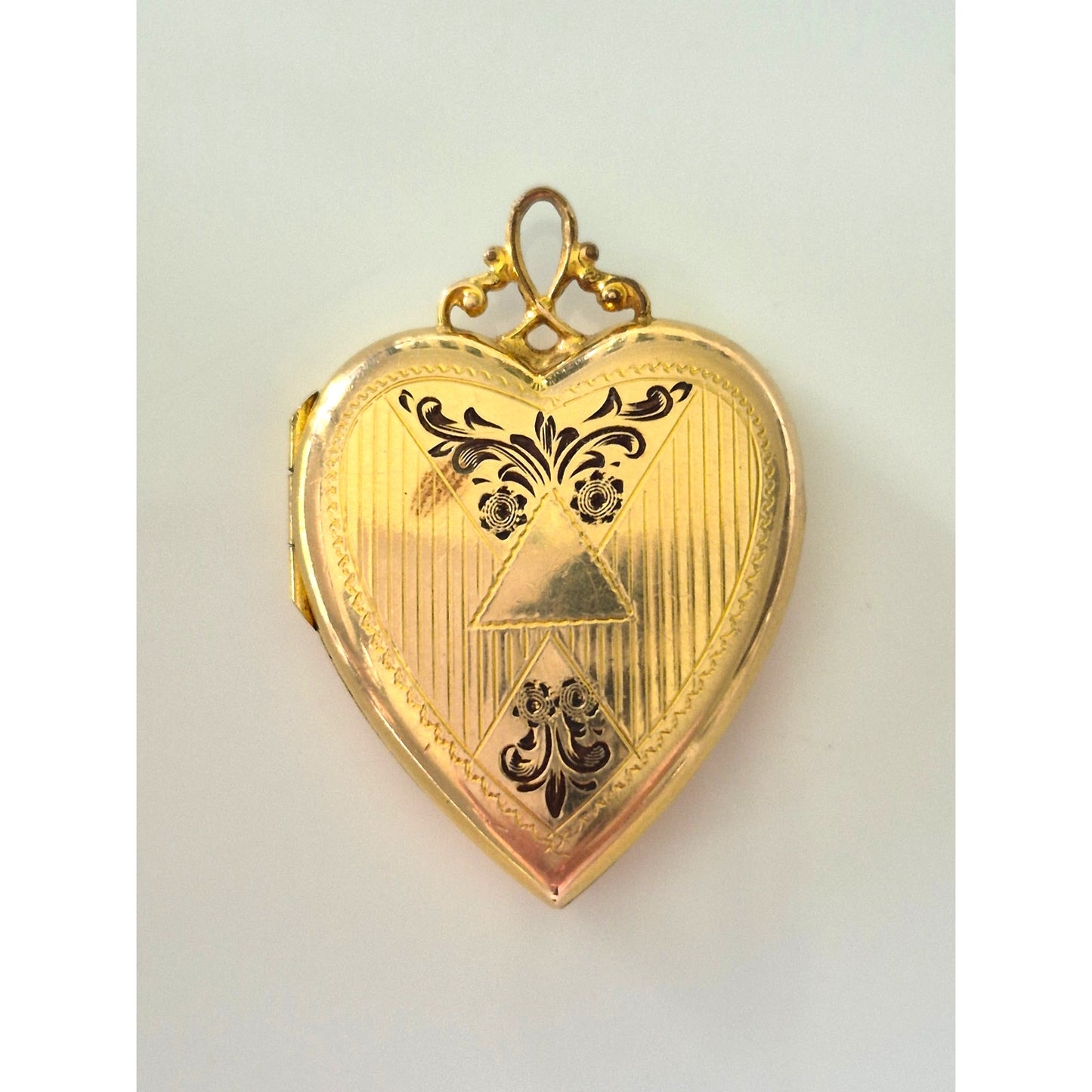 Vintage Gold Filled Shield Heart Locket